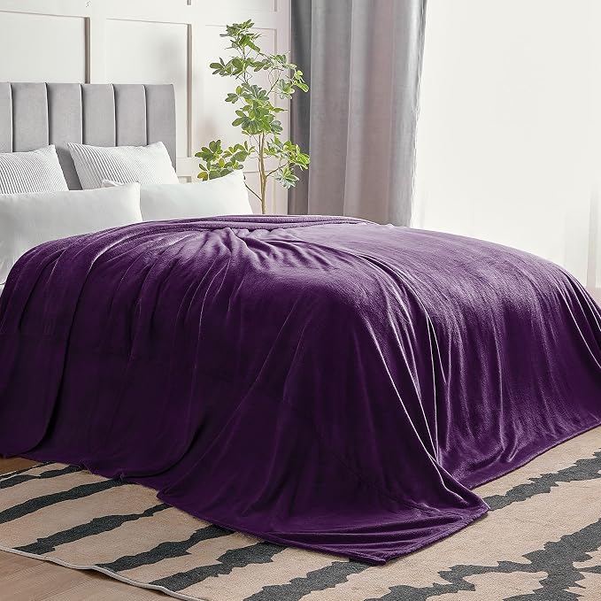 BEDELITE Fleece Blanket Soft Plush Oversized Bed Blanket Purple 120"x120" | Ultra Soft Plush Fleece, Lightweight Warmth, All Season Comfort, Fade Resistant, Machine Washable, Perfect for Sharing