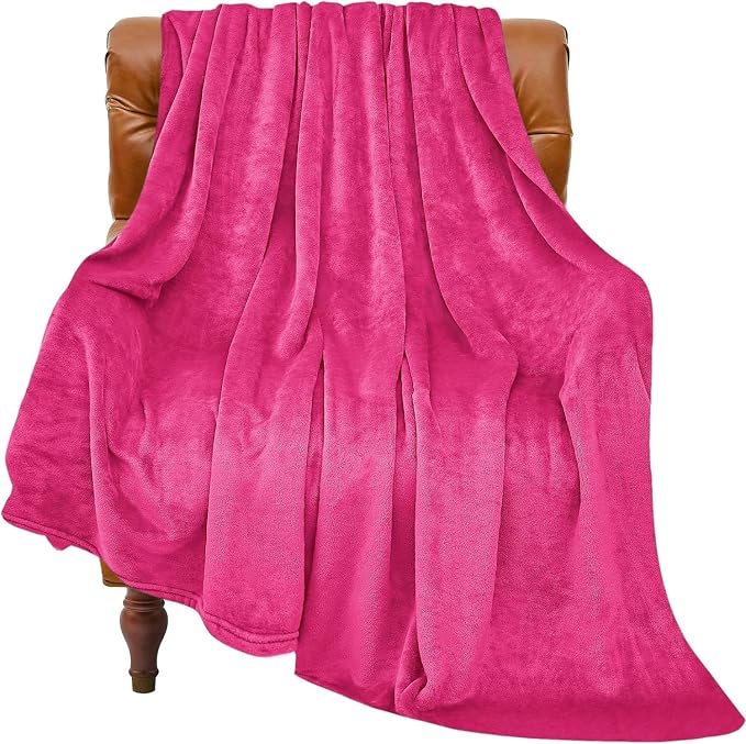BEDELITE Fleece Blanket Soft Plush Throw for Couch Hot Pink 50"x70" | Ultra Soft Fleece, Plush Microfiber, Lightweight Warmth, All Season Comfort, Fade Resistant, Machine Washable, Couch Sofa Bed