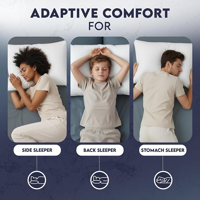 Utopia Bedding Gusset Bed Pillow, Hotel Pillows King Size Set of 2, Grey | Cotton Blended Down alternative pillows for sleeping, soft fluffy cooling comfort for Back, side & stomach sleepers, 2 pack