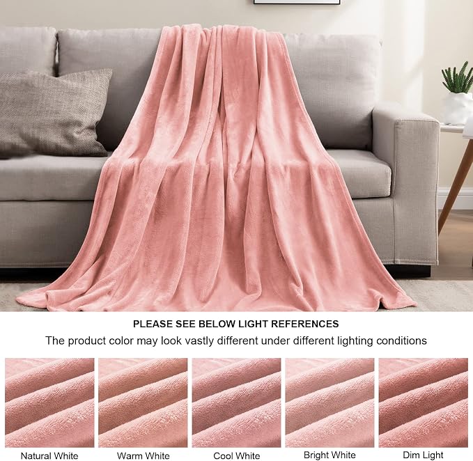 BEDELITE Fleece Blanket Soft Plush Twin Size Blanket Pink 60"x80" | Ultra Soft Fleece, Plush Microfiber, Lightweight Warmth, All Season Comfort, Fade Resistant, Machine Washable, Couch Sofa Bed