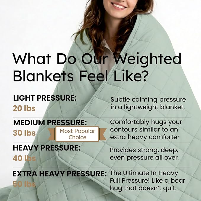 HomeSmart Weighted Blanket Queen Size 50 lb - The Heaviest Weighted Blanket | Deep Grounding Comfort, Oversized Ultra Soft Bedding, Evenly Distributed Weight, Machine Washable, Breathable Fabric