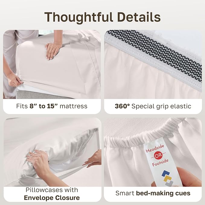 California Design Den 100% Organic Cotton Full Bed Sheets, 4 Pcs Set | GOTS Certified, Lightweight Crisp & Airy Percale For Hot Sleepers, 15" Deep Pocket, All-around Elastic - Stone (True Beige)