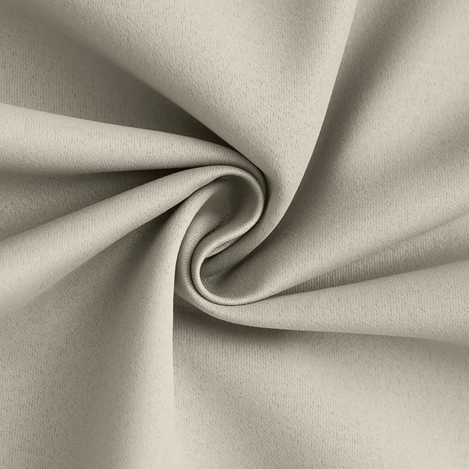 Yakamok Stone Blackout Curtains 63 Inches Long for Bedroom 50" Wide 2 Panel | Blackout Curtain Panels for Bedroom, 2 Thick Layers Grommet Top Thermal Insulated Drapes with White Back for Living Room