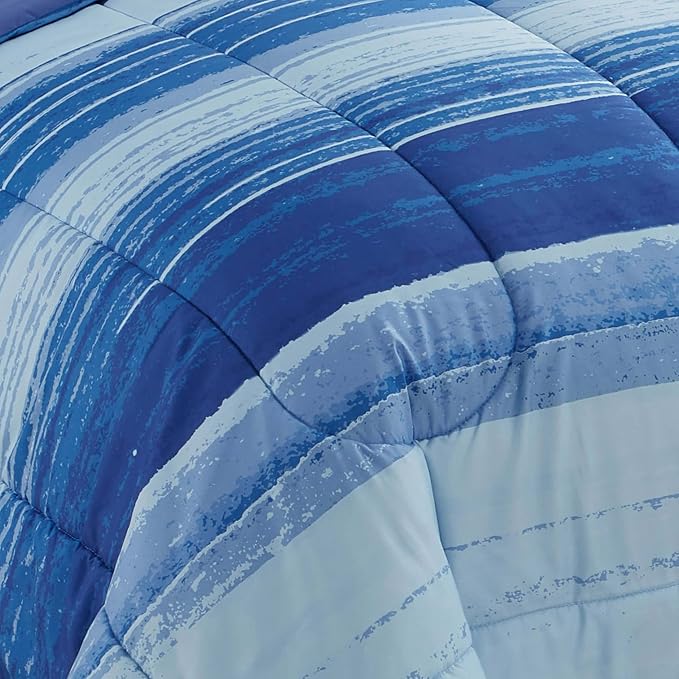 Sweet Home Collection 7 Piece Comforter Set Bag Solid Color All Season Soft Down Alternative Blanket & Luxurious Microfiber Bed Sheets, Siena, Queen
