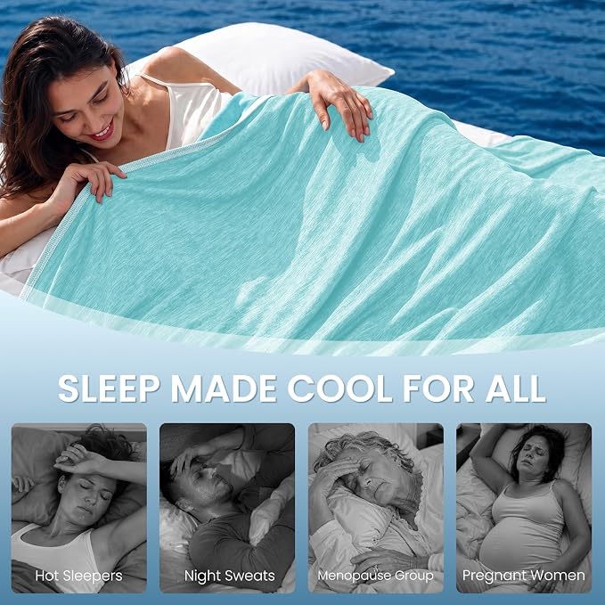 TOPCEE Cooling Blanket(60"x90"Twin Size)for Night Sweats Absorbs Heat to Keep Adults, Children Cool on Warm Nights, Q-Max 0.5 Cooling blankets for Hot Sleepers, Ultra-Cool Lightweight Blanket for Bed | Absorbs Heat Cold Summer Blanket for Night Sweats ...