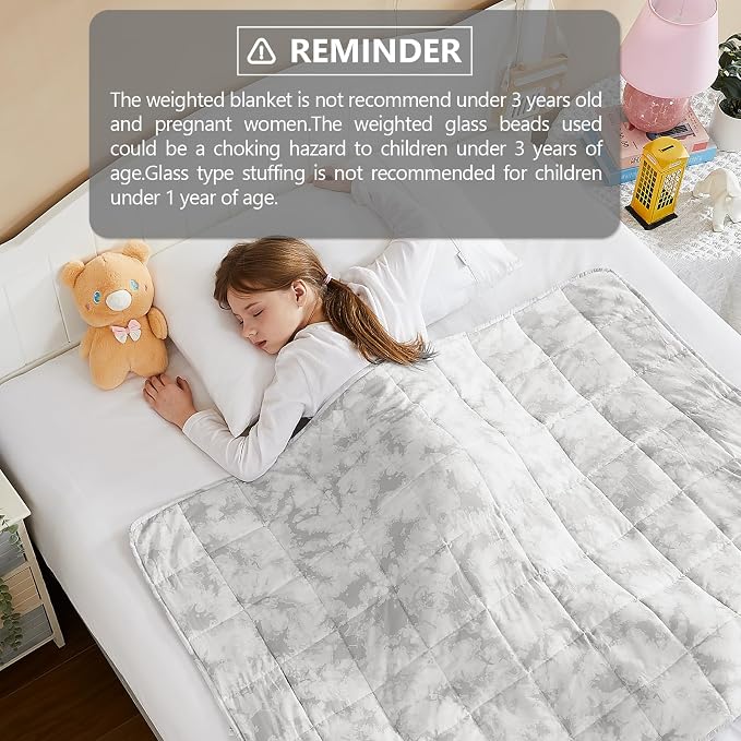 L'AGRATY Weighted Blanket - 36"x48" 5lbs Microfiber Material with Glass Beads Small Blanket for All-Season Summer Fall Winter Soft Thick