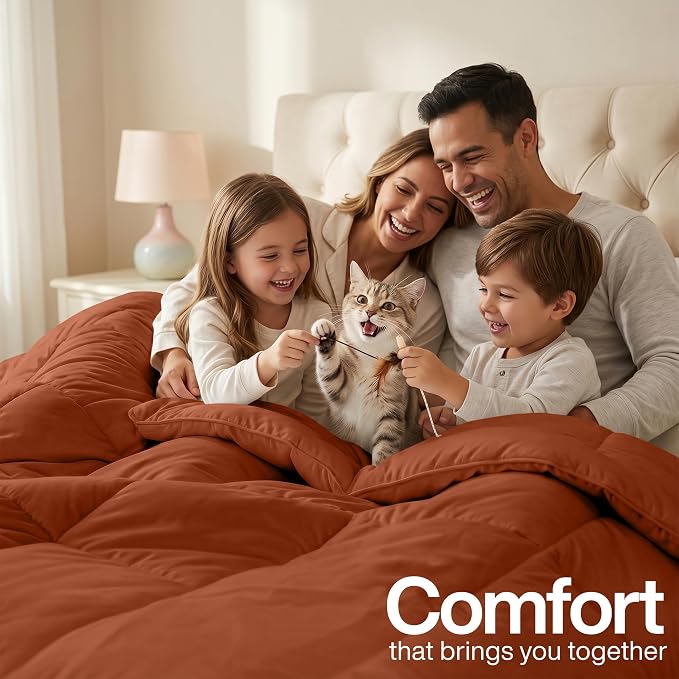 Utopia Bedding Duvet Insert, Twin Comforter 64 x 88 Inches, Burnt Orange | Cozy All Season Comforter for Kids and Teens, Unisex, Down Alternative Fill, Soft Microfiber Shell, Machine Washable.