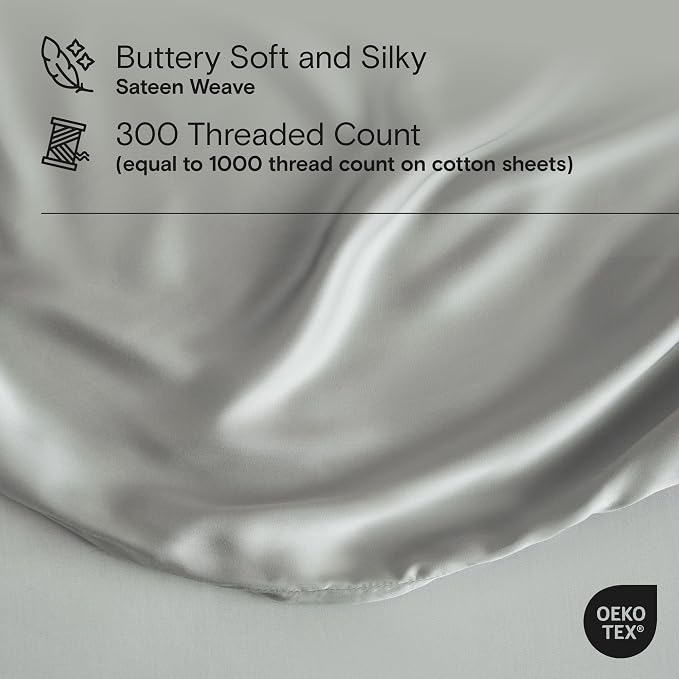 DOZ Duvet Cover Set, 100% Viscose derived from Bamboo, Organically Grown, Buttery Soft, Cooling Duvet Covers, High GSM, 1 Duvet Cover and 1 Pillowcase, 70"x90" (Dove, Twin/Twin XL)