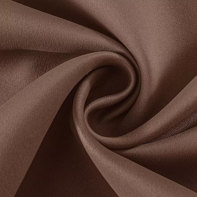 Joydeco Blackout Curtains 72 inches Long 2 Panels Set, Thermal Insulated Long Curtains & Drapes 2 Burg, Room Darkening Grommet Drapes for Bedroom Living Room Windows (W42 x L72 Inch, Brown)