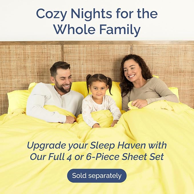 Full Flat Sheet - Single Top Flat Sheet Only - Soft & Cooling - Yellow | Hotel Luxury Top Flat Sheet Only, Ultra-Soft, Breathable & Cooling, Fade & Wrinkle Free, Easy-Care, Stain & Shrink Resistant