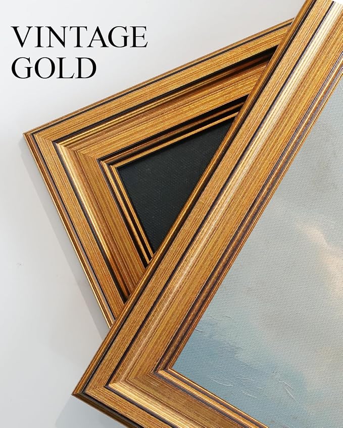 VIYYIEA Vintage Gold Framed Wall Art for Living Room,【Above The Clouds】-(10L x 8W)