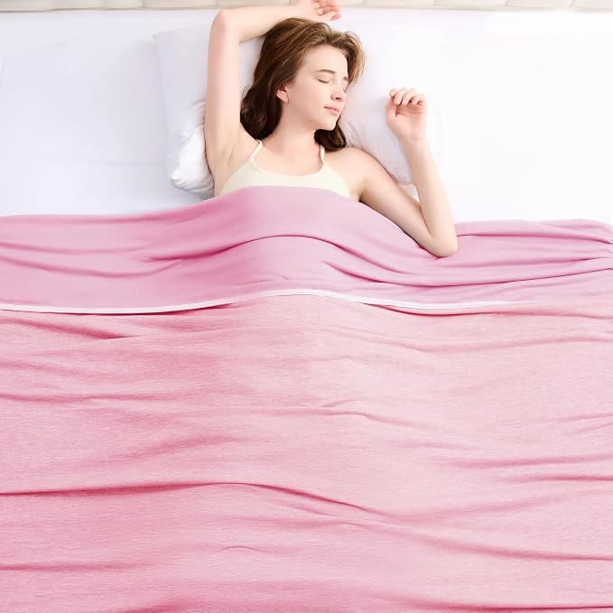 Topcee Cooling Blanket for Night Sweats Absorbs Heat to Keep Adults, Children Cool on Warm Nights, Q-Max 0.5 Cooling Blankets for Hot Sleepers, Ultra-Cool Lightweight Sofa Throw Blanket (50"x70") | Absorbs Heat Cold Summer Blanket for Night Sweats & Me...
