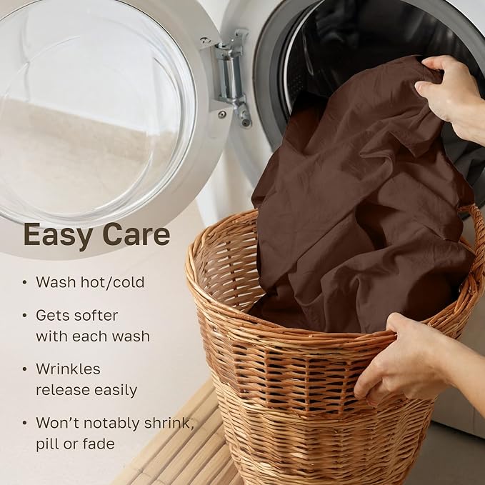 California Design Den Soft 100% Cotton Sateen 3 Pcs XL Twin Bed Sheets Set | 400 Thread Count Backed by Good Housekeeping Seal, All-Around Elastic, Durable, Easy Care - Espresso Chocolate Brown