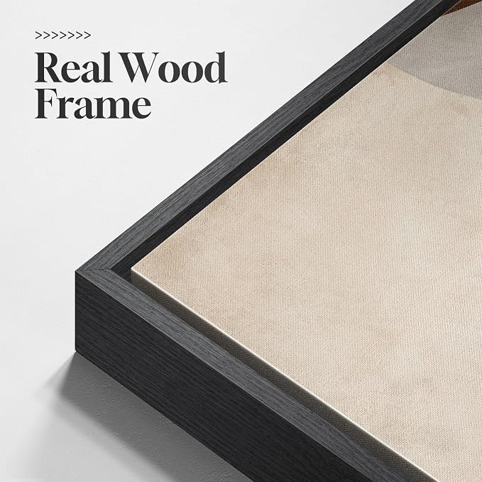 Large Framed Modern Abstract Wall Art for Living Room Set of 2, 24x36 In | Minimalist, Canvas prints, Neutral pictures, Beige brown, Black frame paintings, Bedroom, Dining room, Entryway wall decor