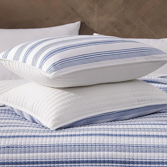 King Quilt-Lightweight Bedspread Quilt King Size Quilt Bedding Set | Soft Reversible Nautical Coverlet with 2 Shams for All Seasons, 3 Pieces, 106"x94"