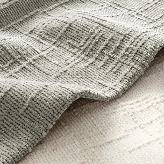 MIULEE Chenille Textured Throw Pillow Covers Light Grey 20x20 Set of 2 | Slubby Decorative Pillows, Boho Farmhouse Home Decor, Modern Neutral Cushion Covers for Couch Sofa Bed Living Room