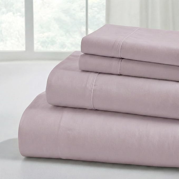 Modern Threads Soft Microfiber Solid Sheets - Luxurious Microfiber Bed Sheets - Includes Flat Sheet, Fitted Sheet with Deep Pockets, & Pillowcases Dusty Mauve California King