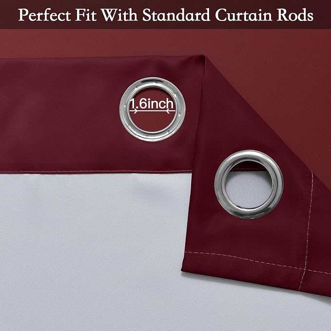 SimpleHome Ombre Curtains Red to Grey White for Living Room 52Wx36L | Room Darkening Curtains for Bedroom,Gradient Light Blocking Curtain,Thermal Insulated Grommet Window Drapes,2 Panels,36 Inch