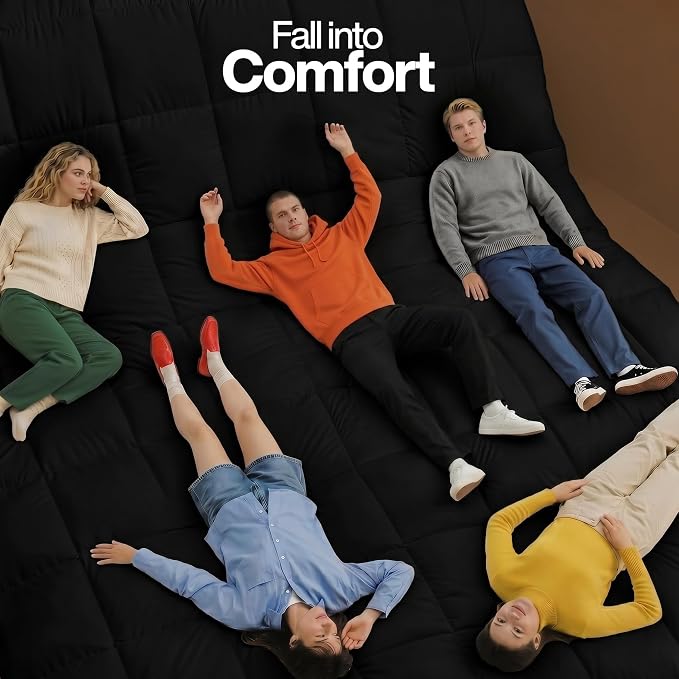 Utopia Bedding Comforter King Size, Duvet Insert, Black/Grey, 90 x 102 in | Soft and Fluffy Down Alternative Bed Comforter, All Season, Breathable, Corner Tabs, Box Stitched, Durable, Machine Washable