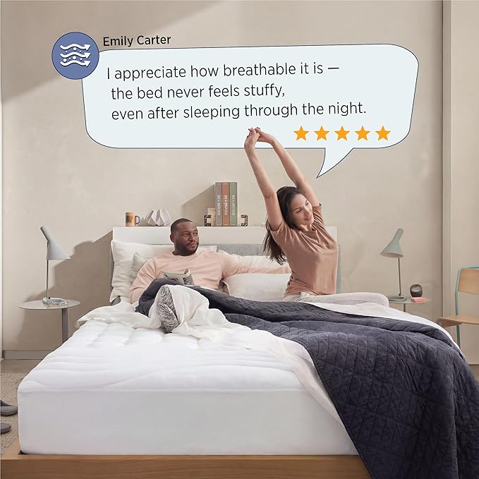 Bedsure Full Size Mattress Pad - Quilted Fitted Mattress Topper Protector with 8-21 Inches Deep Pocket, Noiseless Breathable Bed Cover Padded, Machine Washable, White, 54x75 Inches (Pack of 2)