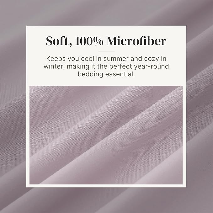 Modern Threads Soft Microfiber Solid Sheets - Luxurious Microfiber Bed Sheets - Includes Flat Sheet, Fitted Sheet with Deep Pockets, & Pillowcases Dusty Mauve California King