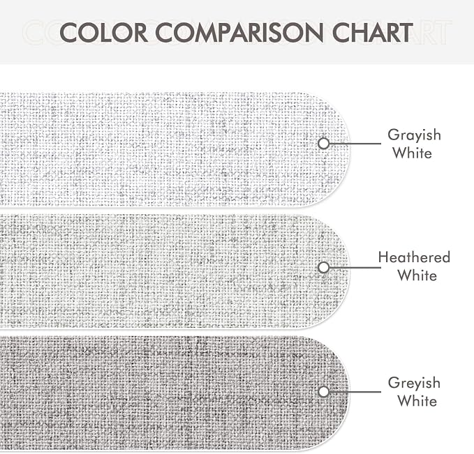MIULEE 100% Blackout Linen Curtains for Bedroom 52x108 Heathered White | Room Darkening, Light Blocking, Thermal Insulated, Grommet Top, Linen Textured, Window Curtains for Living Room, 2 Panels