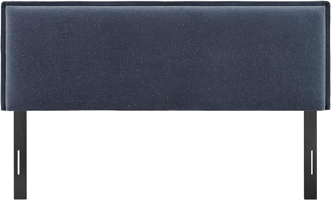 Modway Camille King Size Upholstered Linen Blend Headboard with Removable Slipcover – in Denim - Padded Pillow Style Headboard with Adjustable Mounting for King Beds