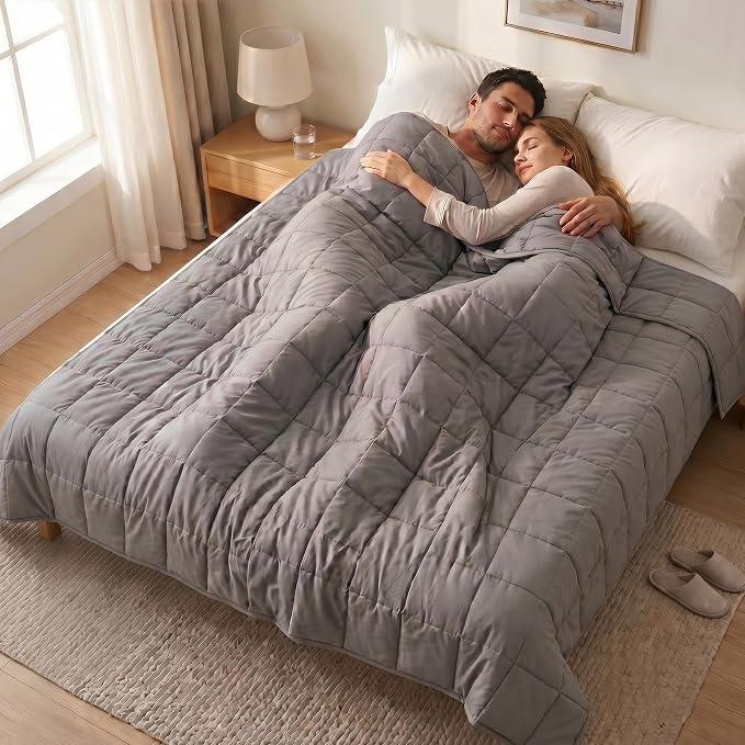 Machine Washable Weighted Blanket for Adults - Heavy Blankets for All-Season Sleeping, Cooling Soft & Breathable with Premium Glass Beads (78” x 85”｜25lbs)