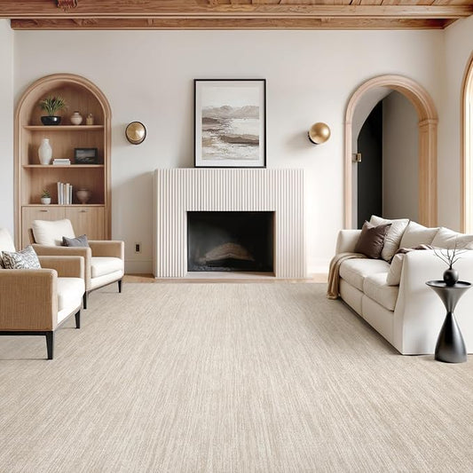 6x9 Area Rugs Non Slip, Large Washable Rugs for Living Room, Brown | Soft Low Pile, Thin & Lighweight Carpet, Folable Stain Resistant Modern Indoor Floor Mat for Bedroom, Dining Room, Home Decor