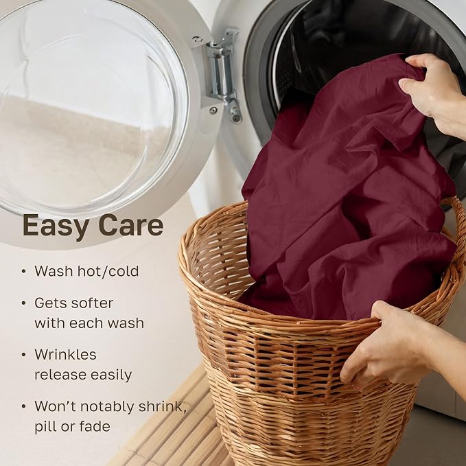 California Design Den 100% Cotton Sateen King Fitted Sheets, Red Burgundy | 400 Thread Count Backed by Good Housekeeping Seal, 16" Deep Pocket, All-Around Elastic, No-Pop Fit, Durable, OEKO-TEX