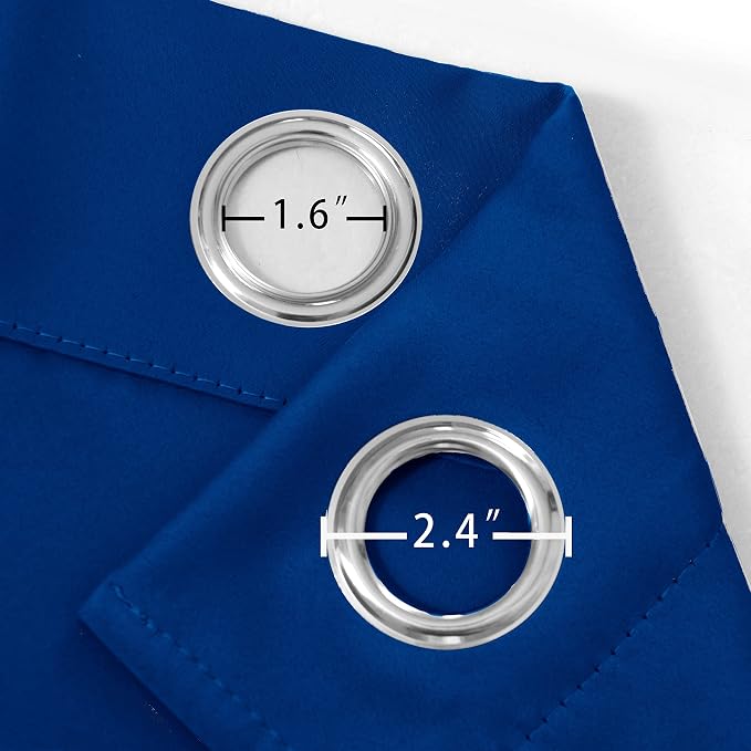 Blackout Curtains 40 x 63 inch/Royal Blue Curtains Set of 2 Panels/Thermal Insulated Room Darkening Bedroom Curtains