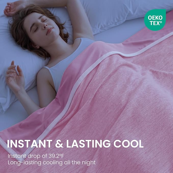 TOPCEE Cooling Blanket(60"x90"Twin Size)for Night Sweats Absorbs Heat to Keep Adults, Children Cool on Warm Nights, Q-Max 0.5 Cooling blankets for Hot Sleepers, Ultra-Cool Lightweight Blanket for Bed | Absorbs Heat Cold Summer Blanket for Night Sweats ...