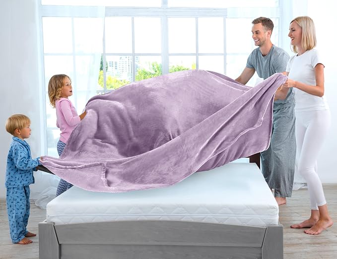 Utopia Bedding Ultra Soft Fleece Bed Blanket Twin Size Lilac (60x80 Inches) | Microfiber Plush Warm Lightweight Breathable Cozy Blanket Anti-Static, All Season Use, Gift for Women and Men
