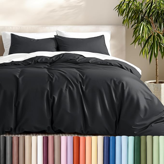 Bare Home Duvet Cover Set 1800 Ultra-Soft (Twin/Twin XL, Black) | Lightweight, Cooling, Breathable, Premium 1800 Ultra-Soft, All-Season