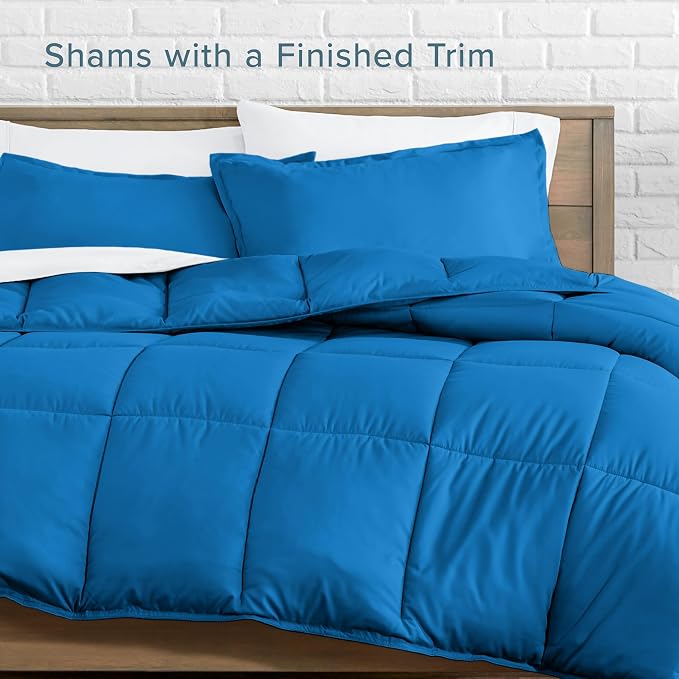 Bare Home Full Comforter Set - 1800 Ultra Soft (Full, Medium Blue) | All-Season, Breathable, Hypoallergenic, Premium 1800, Warm, Cozy