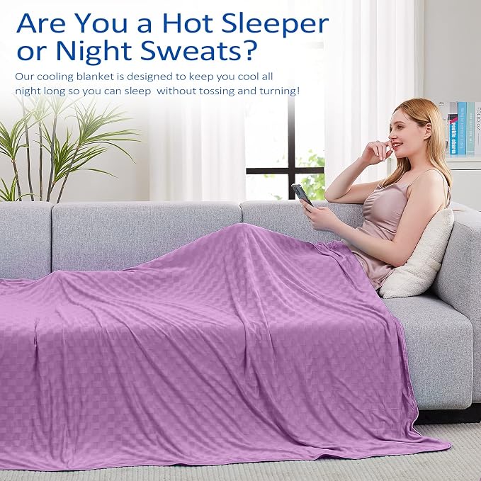Topcee Cooling Blanket, Summer Cooling Blankets for Hot Sleepers, Arc-Chill Q-Max>0.5 Cool Fiber, Oeko-TEX 100% Certified, Soft, Breathable, Double-Side Bed Throw,Keep Cool for Adults Kids 90"x90"