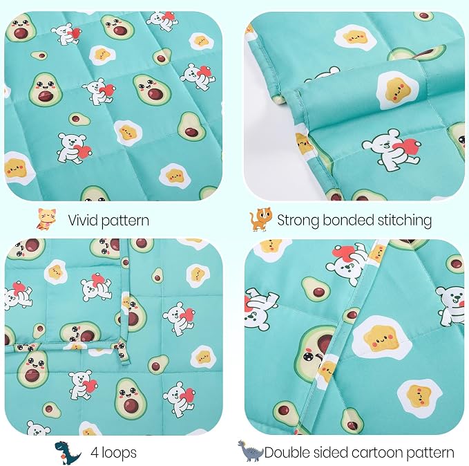 Weighted Blanket - 3 lbs Green Avocado Heavy Blanket - Small Size Breathable Lap Blanket(36"x48", 3 lbs)