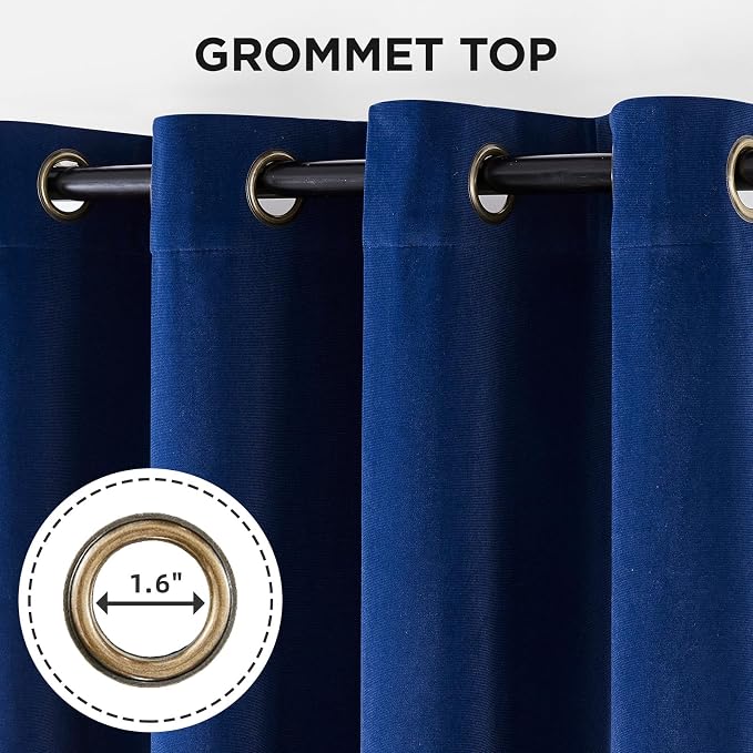 Joydeco 100% Blackout Curtains Velvet Black Out Curtain 72 Inch Drapes | for Bedroom Living Room, Heat and Light Blocking, Thermal Insulated Luxury Heavy Duty Curtain 2 Panels Grommet Top