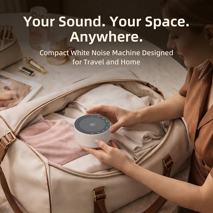 Kipcush White Noise Machine for Baby & Adults, 30 Soothing Sounds, Sleep Sound Machine with 8 Color Night Light, Memory Function, White Noise for Sleeping, Nursery, Office, Travel & Relaxation