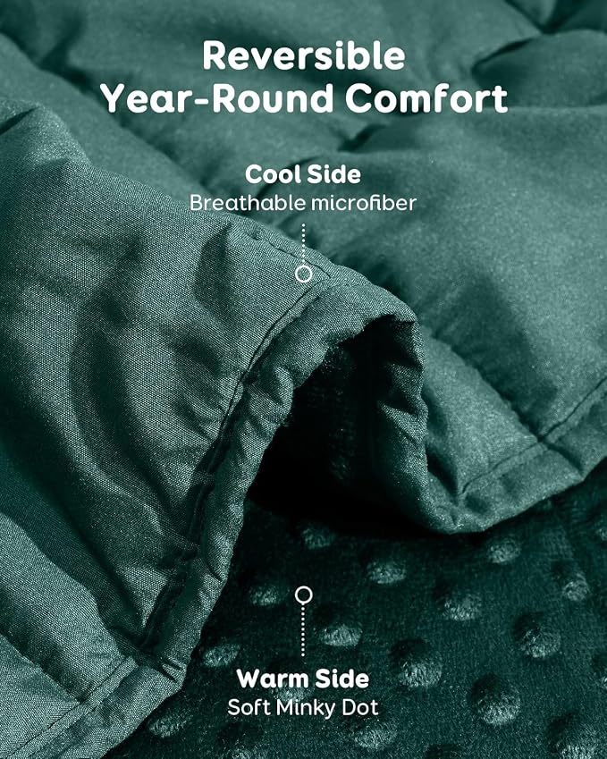 25lbs Weighted Blanket for Adults, 80"x87" King Size Heavy Blankets | Soft Raised Minky Dot Texture, Reversible Cooling & Cozy for All Seasons, 7-Layer Design for Even Weight, Machine Washable