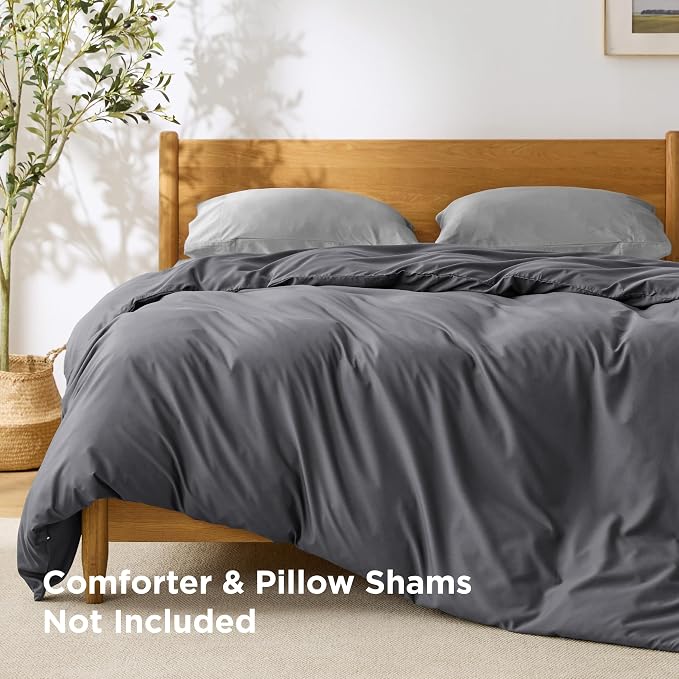 Bedsure Duvet Cover King Size, 1Pc Soft Double Brushed Bedding, Dark Grey | For Kids & Adults, 104"x90", Only 1 Comforter Cover, No Pillow Shams, Hotel Luxury, Breathable, Lightweight, Zipper Closure