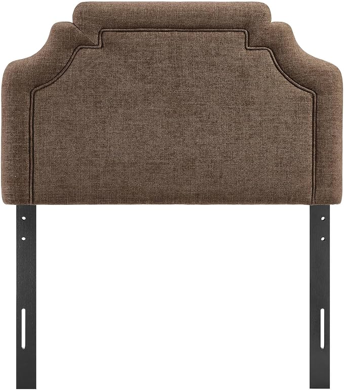 Modway Magnolia Twin Size Upholstered Fabric Headboard in Mocha - Padded Cushioned Headboard with Woven Heathered Upholstery and Adjustable Mounting Positions