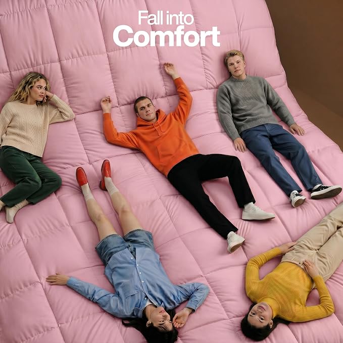 Utopia Bedding Twin Comforter, Duvet Insert, Pink, 64 x 88 Inches | Soft and Fluffy Down Alternative Bed Comforter, All Season, Breathable, Corner Tabs, Box Stitched, Durable, Machine Washable