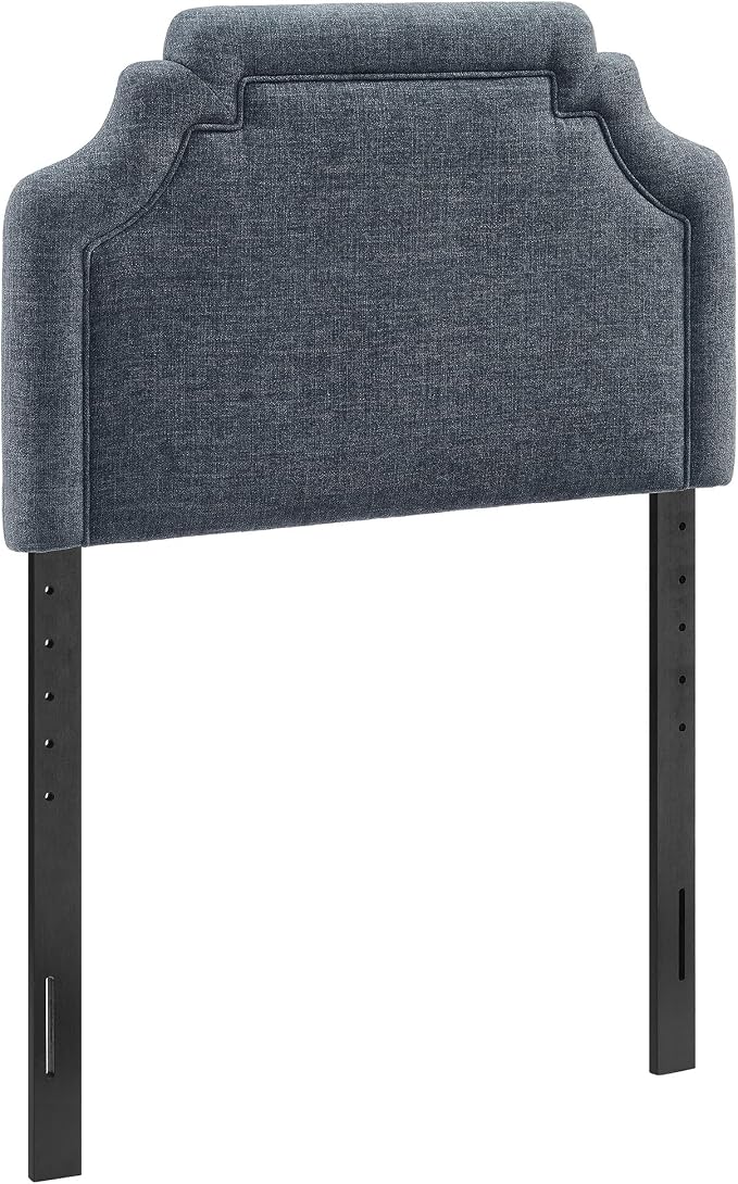 Modway Magnolia Twin Size Upholstered Fabric Headboard in Slate Blue - Padded Cushioned Headboard with Woven Heathered Upholstery and Adjustable Mounting Positions