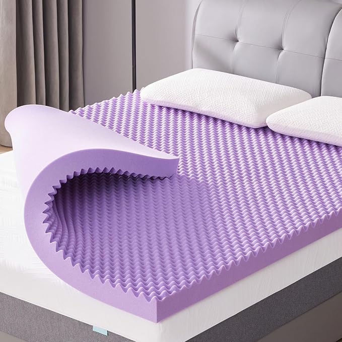 SINWEEK 3 Inch Egg Crate Memory Foam Mattress Topper Full Size, Soft Mattress Pad for Back Pain Relief, Bed Topper, CertiPUR-US Certified
