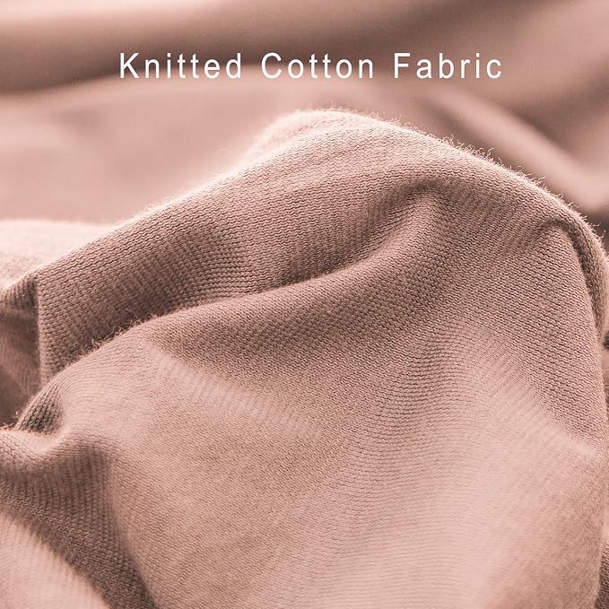 PURE ERA Jersey Knit Sheet Set Solid Petal Pink Queen | 100% Cotton, 3 Piece Set, T Shirt Soft, Breathable, Envelope Closure Pillowcases, Hidden Zipper, 8 Ties, No Insert, Modern