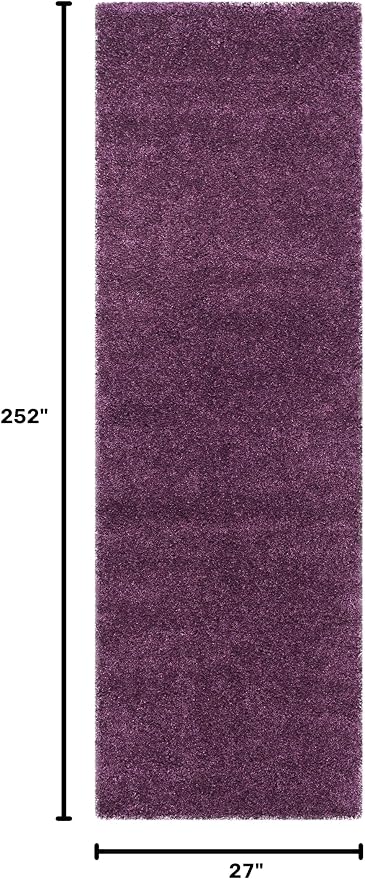 SAFAVIEH California Shag Collection Runner Rug - 2'3" x 21', Purple, Non-Shedding & Easy to Clean, Ultra Plush Thick Pile, Ideal for Hallway, Foyer, Entryway, Bedroom (SG151-7373)