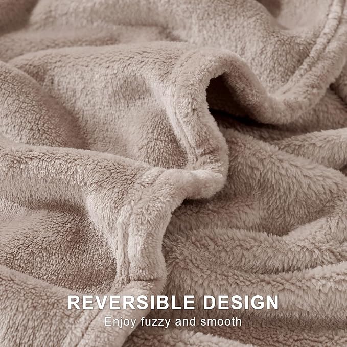 Hansleep Full Mocha Brown Fleece Blanket, Soft Flannel Bed Blanket | Fuzzy Cozy Blanket 84x90 Inches, Multi-use for Bed, Sofa, Couch, Travel, Camping, All Season Warm Lightweight Cover