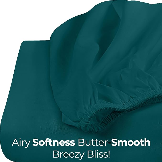 Utopia Bedding King Fitted Sheet - Bottom Sheet - Deep Pocket - Soft Microfiber - Shrinkage and Fade Resistant - Easy Care -1 Fitted Sheet Only (Teal) | Hotel Comfort, Cooling & Breathable Cotton like Polyester, Easy Fit, Wrinkle & Fade Resistant, Snug...