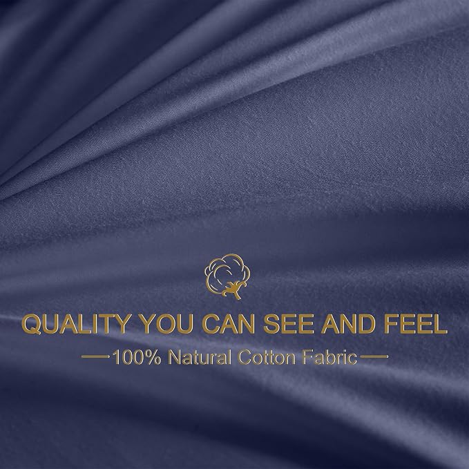 Goose Down Feather Body Pillows for Adults, Full Length Firm Hugging Pillow Insert for Side Sleepers, Breathable Large Long Pillow for Bed with 100% Organic Cotton Shell, Navy Blue 20"x60"